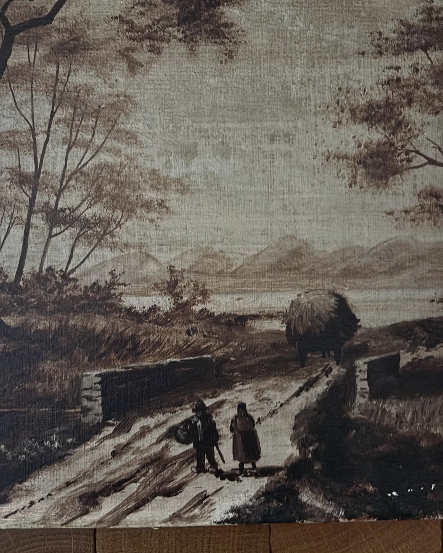 Vintage French Rural Scene Painting