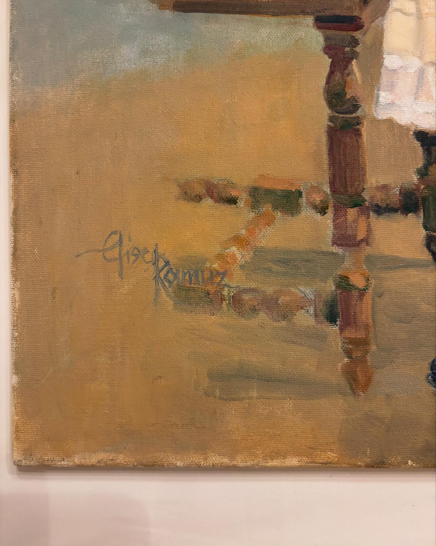 Vintage French Young Girl Painting