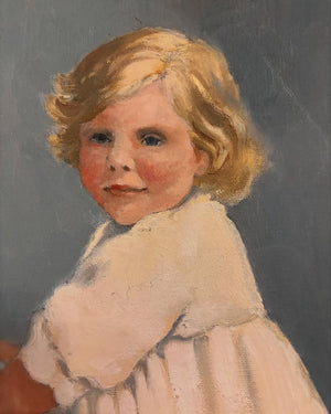 Vintage French Young Girl Painting