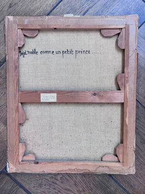 Vintage Un Petit Prince oil painting on board