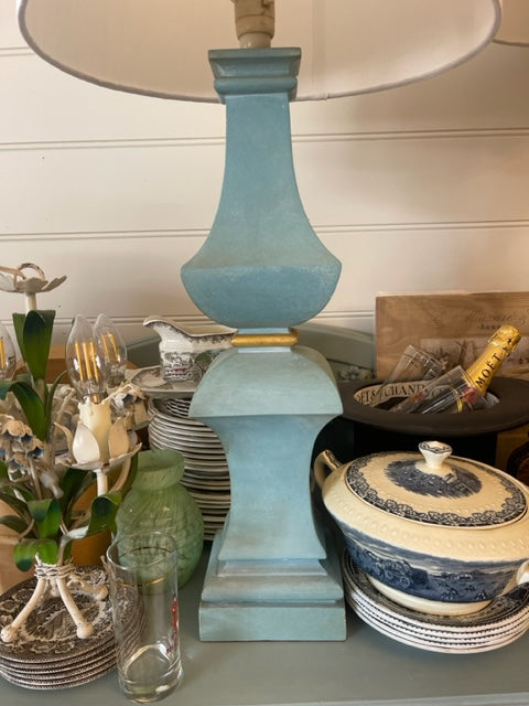 Decorative Lamp Base - Duck Egg & Gold