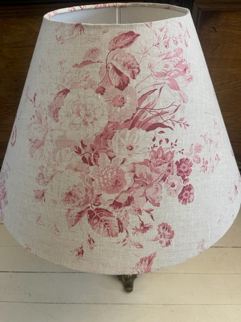 English Linen Raspberry Floral lampshade
