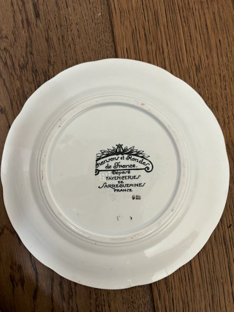 Vintage/antique French Sarreguemines 19cm plates - Set of 10