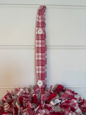 Christmas Rag Wreath - Christmas Red