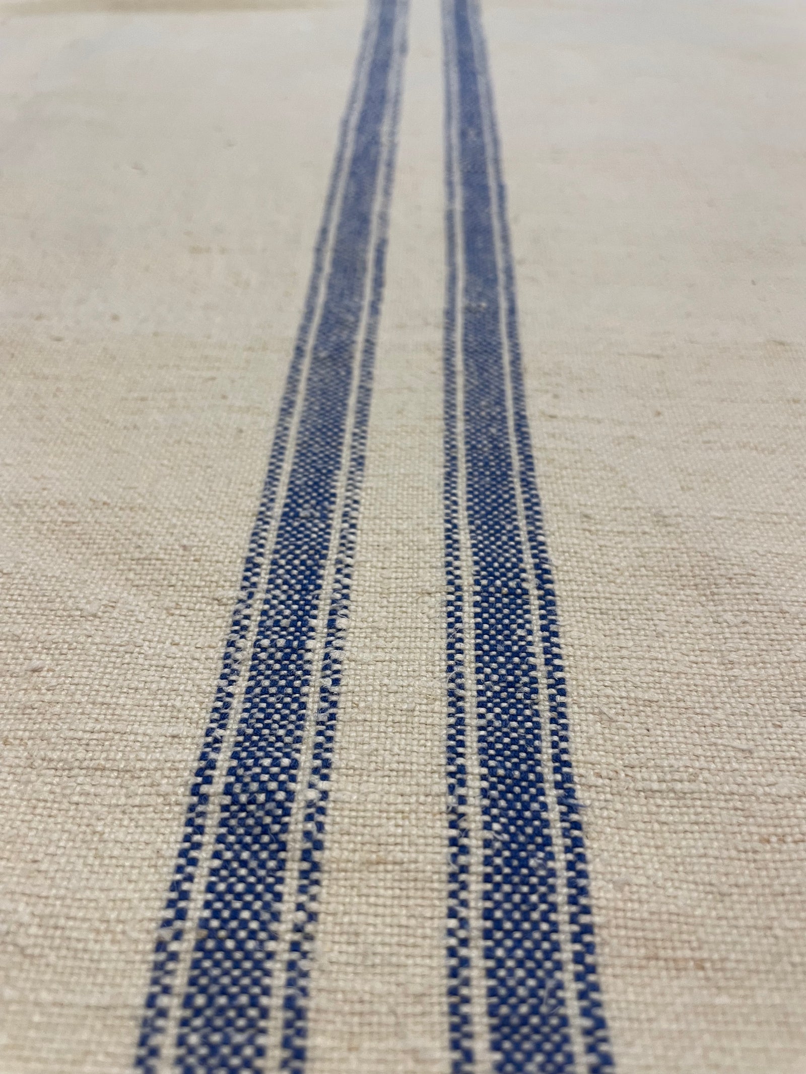 Mid Blue Double Stripe Antique Hungarian Grain Sack