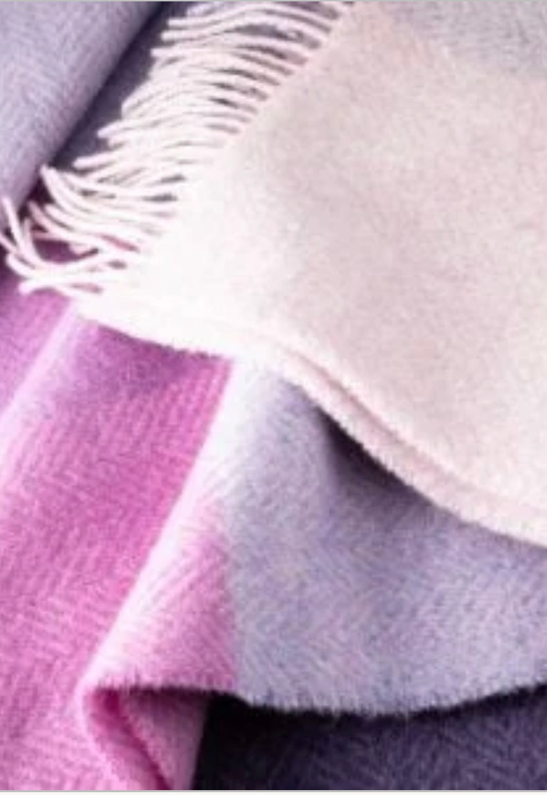 Merino Wool Cashmere Throw - Purple Lavender Lilac