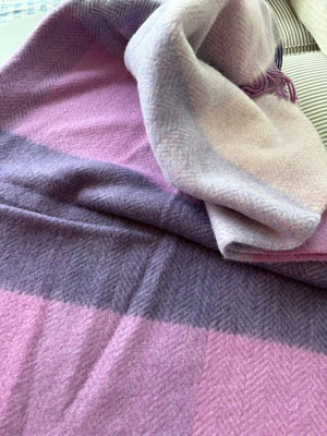 Merino Wool Cashmere Throw - Purple Lavender Lilac