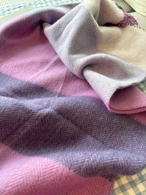 Merino Wool Cashmere Throw - Purple Lavender Lilac