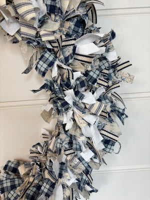 Christmas Rag Wreath - Blues