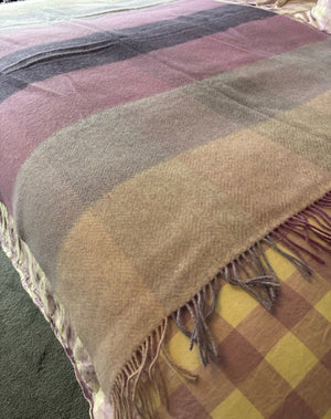 Merino Wool Cashmere Throw - Purple Lavender Lilac