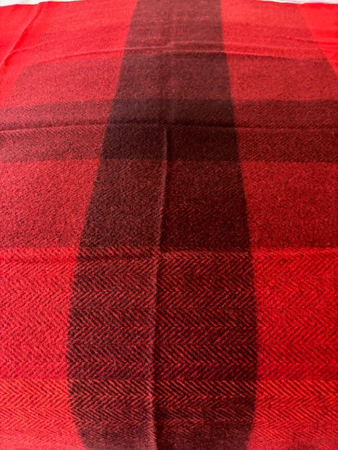 Merino Cashmere Throw - Red & Charcoal Check