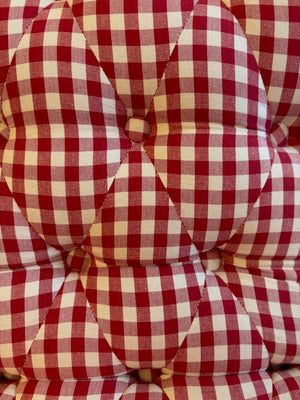 Red Gingham Buttoned Bedroom Chair