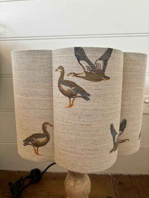 English Linen Scalloped Lampshades - Flying Geese