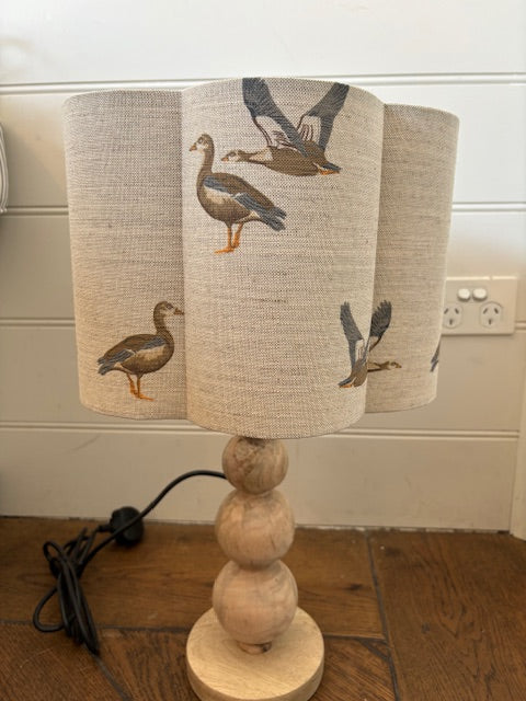 English Linen Scalloped Lampshades - Flying Geese