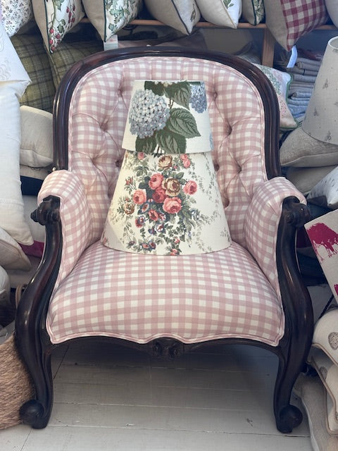 Antique Pink Gingham Armchair