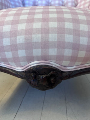 Antique Pink Gingham Armchair