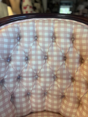 Antique Pink Gingham Armchair