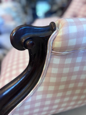 Antique Pink Gingham Armchair