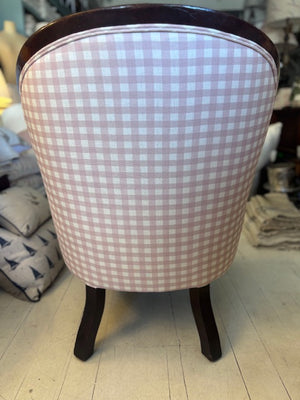 Antique Pink Gingham Armchair
