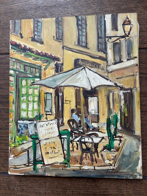 Vintage French Cafe Painting