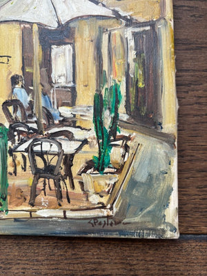 Vintage French Cafe Painting