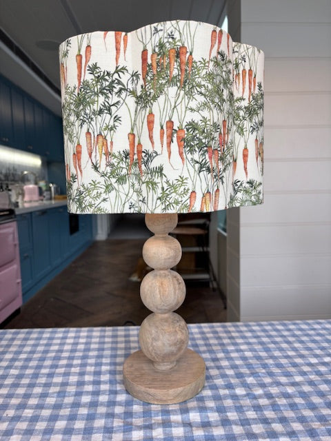 English Linen Scalloped Lampshades - Carrots
