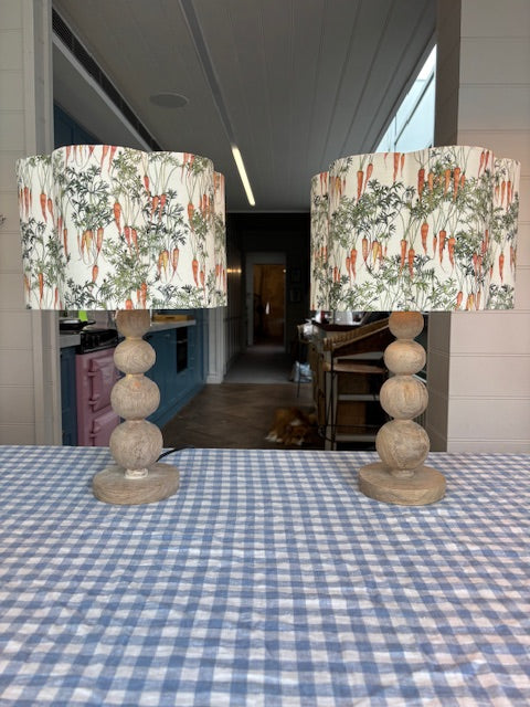 English Linen Scalloped Lampshades - Carrots