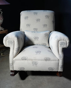 Vintage Rocking Chair English Sheep Linen