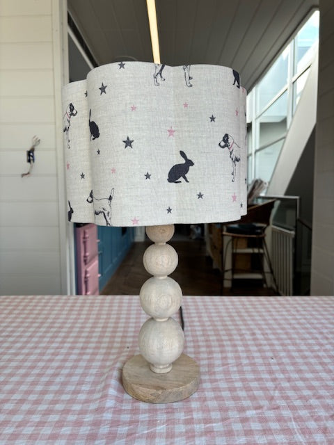 English Linen Scalloped Lampshades - Bunny and Jack Russell