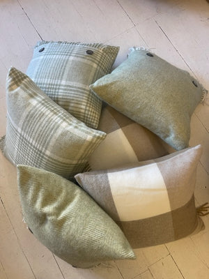 Bronte Cushion - Taupe Check