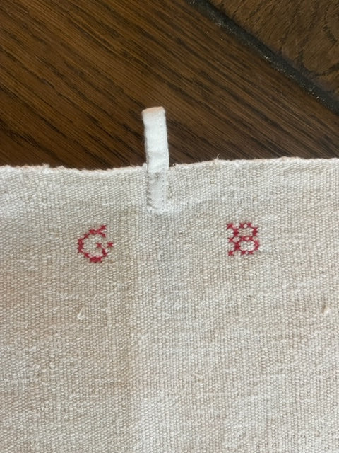 Antique French Linen Waiters Torchon #GB