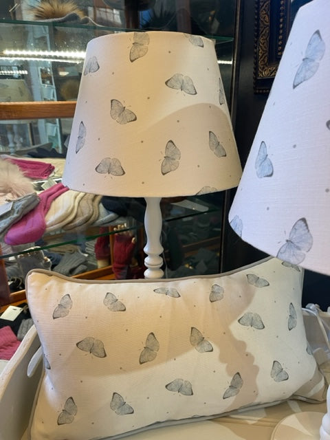 English Linen Butterfly lampshade