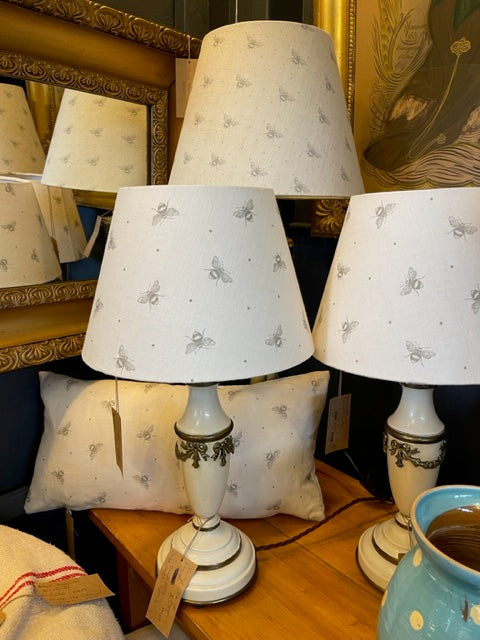 English Linen Bee lampshades