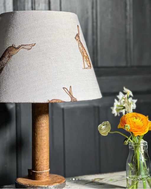 English Linen Hare lampshades