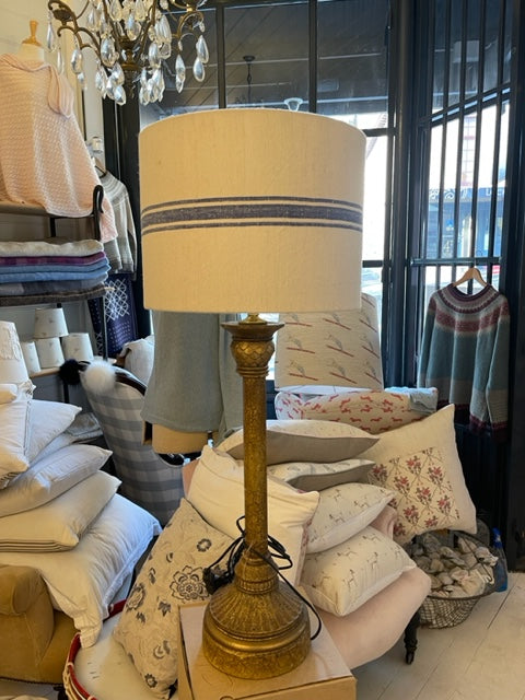 Blue linen deals lampshade