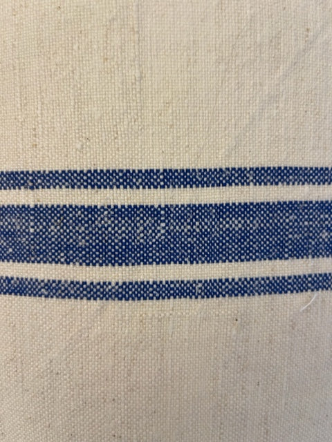 Antique Hungarian grainsack linen lampshade - blue