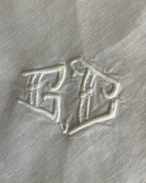 Antique/Vintage White French Linen Napkins #BC - Set of 11