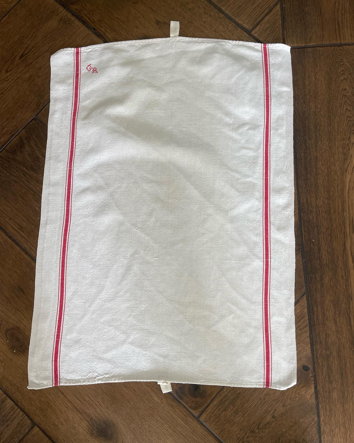 Antique/Vintage French Linen Tea Towels #GR - Set of 2