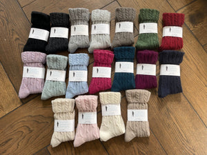 SCA Cashmere 3 Ply Cable Knit Socks