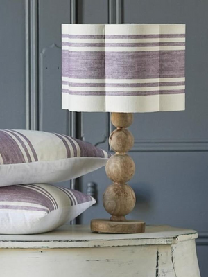 Cabbages & Roses Lilac Striped lampshade
