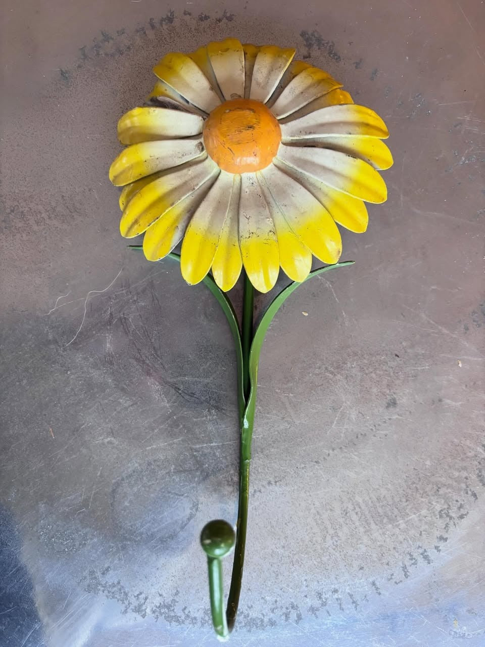 Vintage French Toleware Daisy Wall Hook