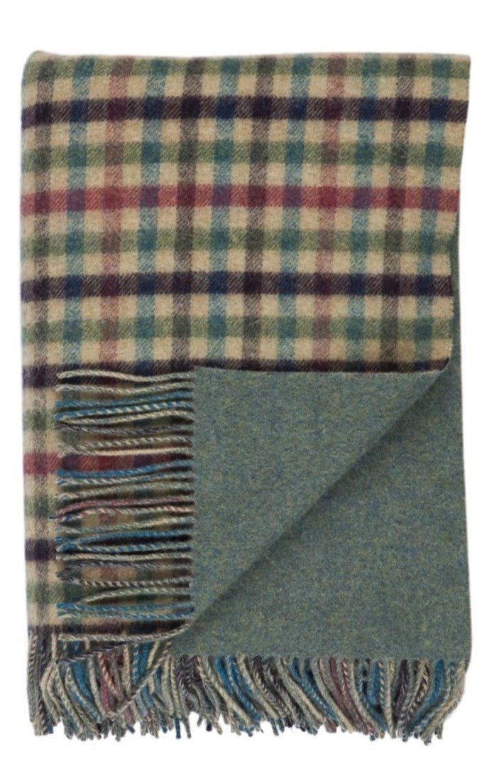 Lambswool Double Face Check Throw | Lock Oire