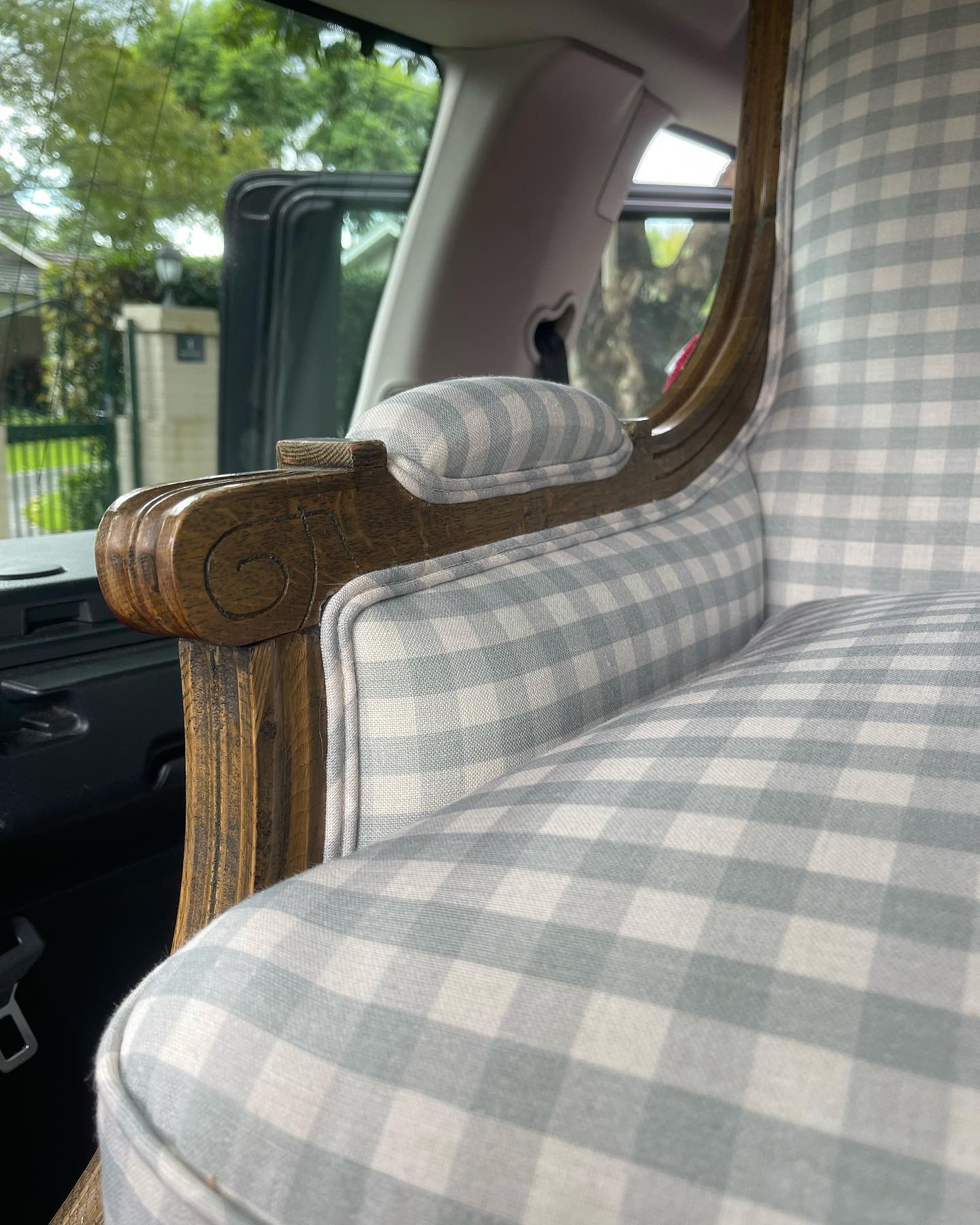 Pale Blue Gingham Armchair