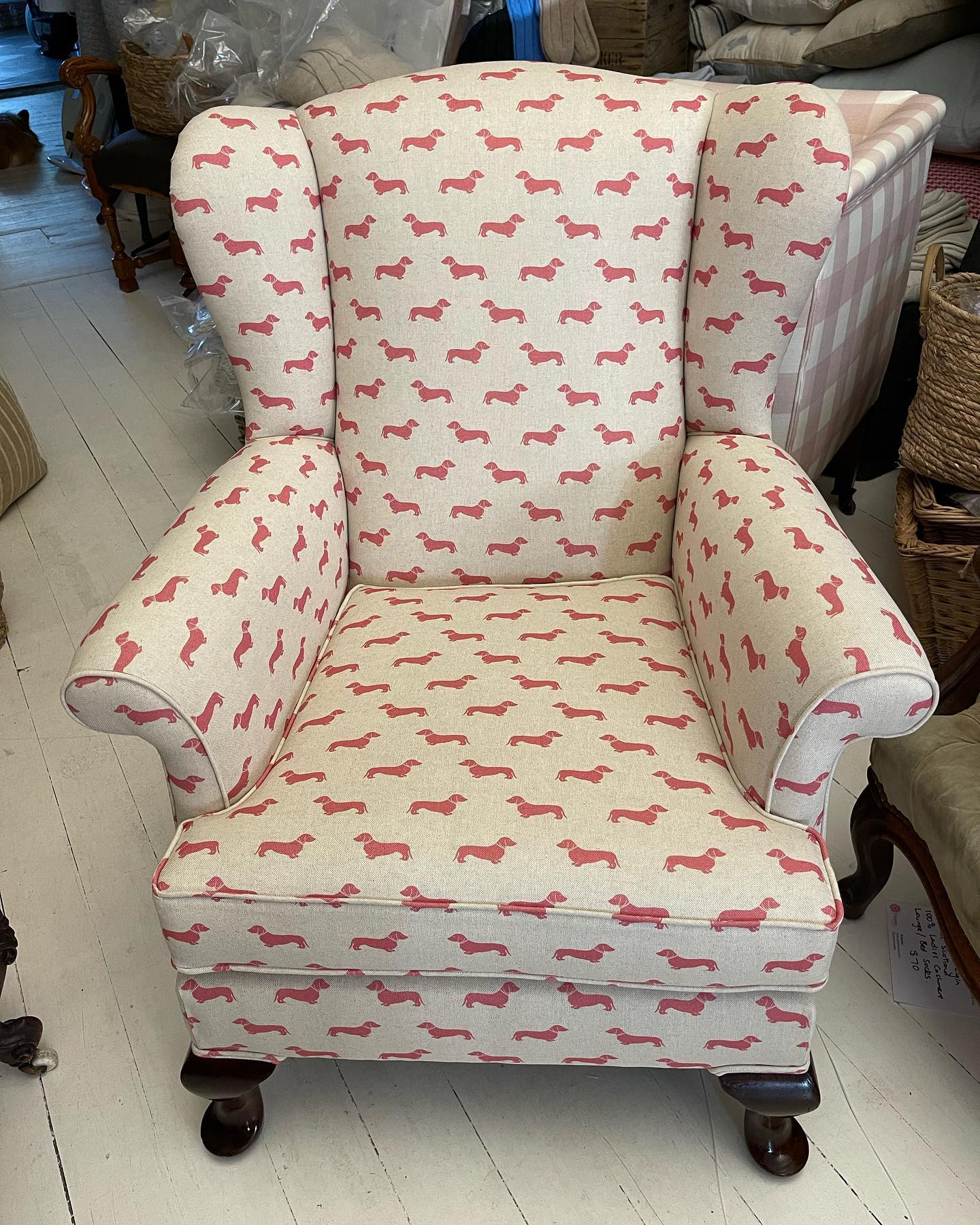 Pink Dachshund Armchair