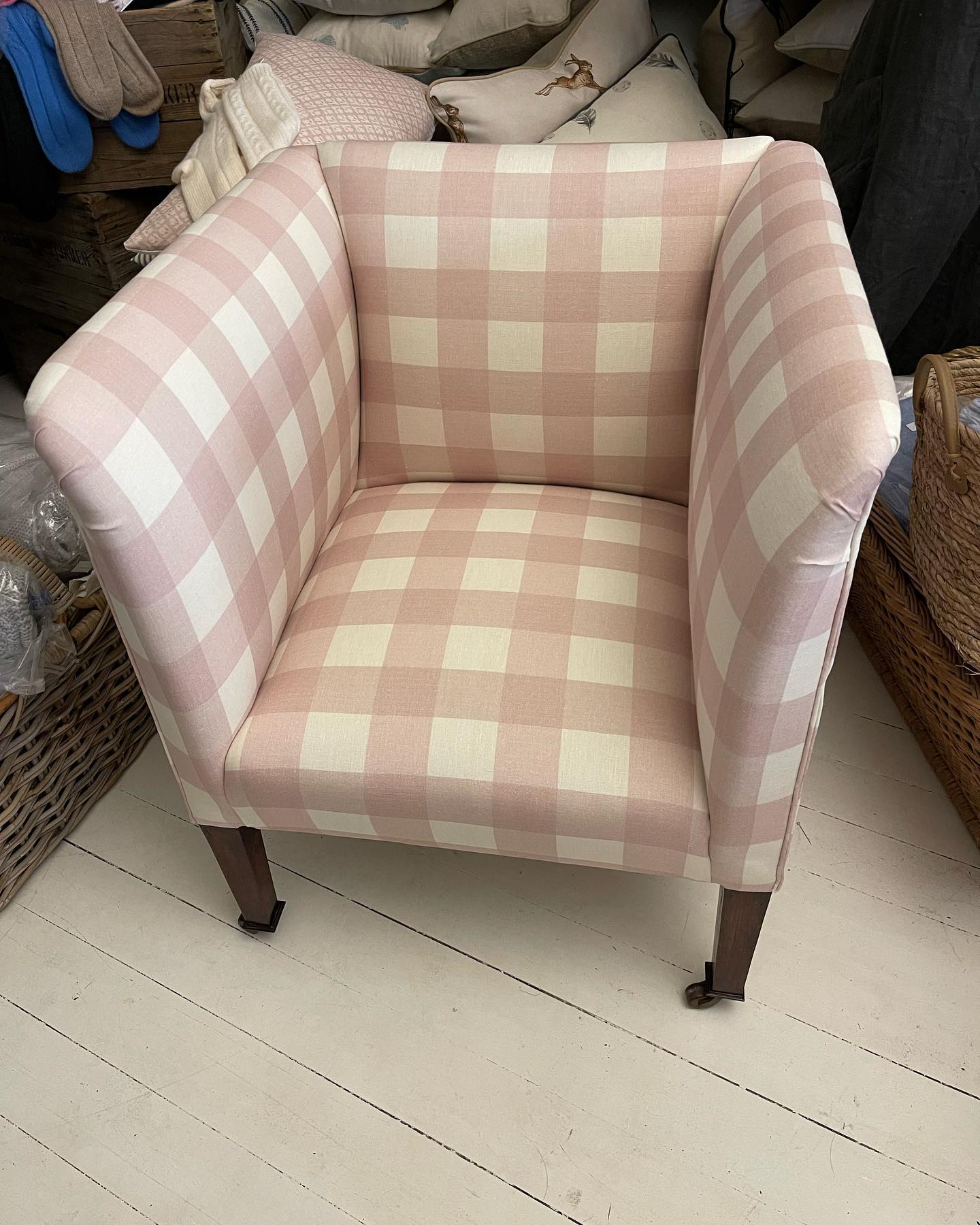Pink Gingham Armchair