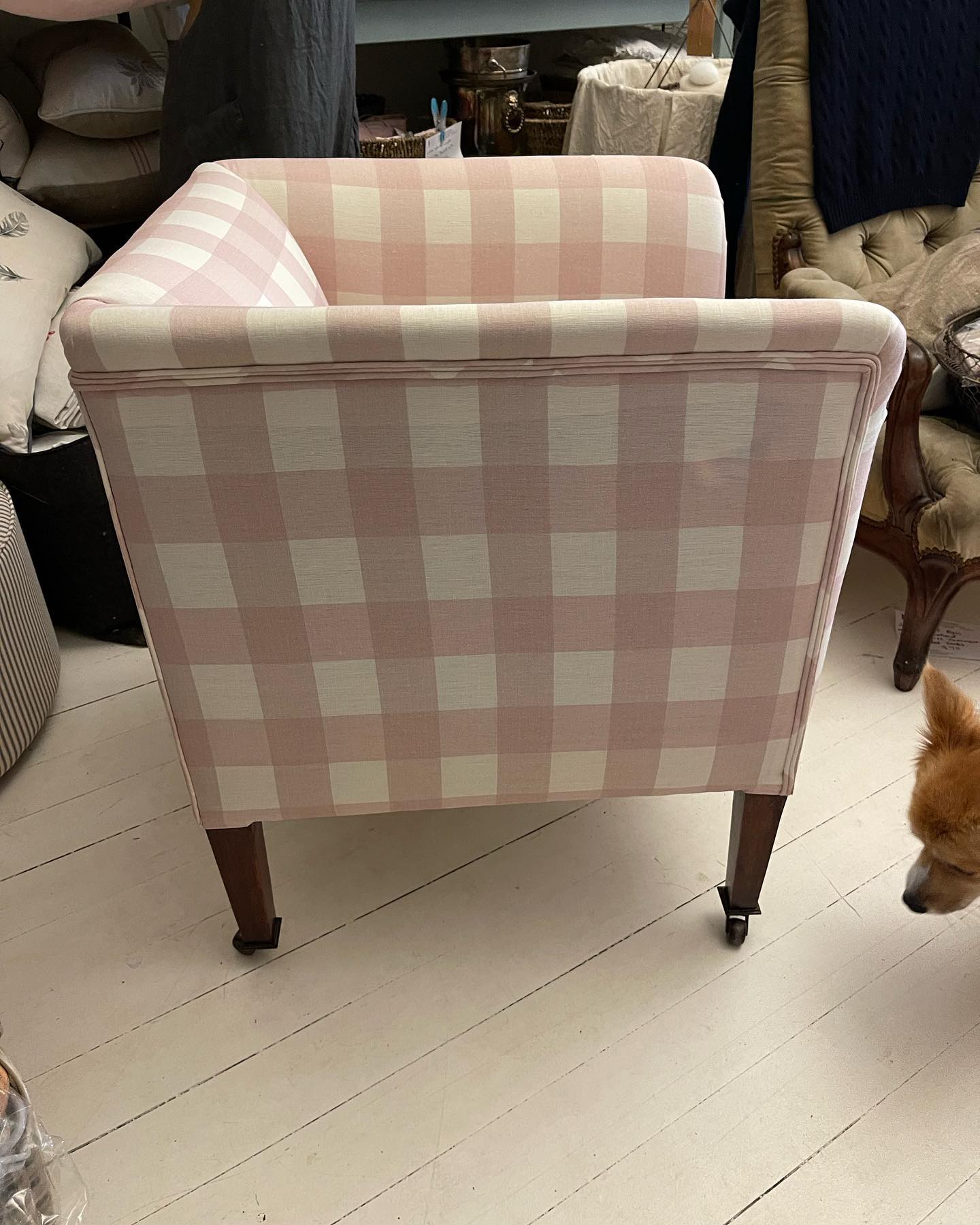 Pink Gingham Armchair