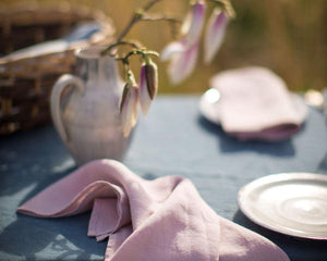 Washed Linen Tablecloths - Parisian Blue