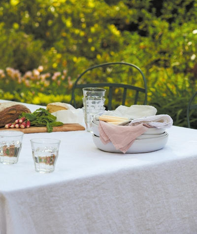 Washed Linen Tablecloths - White