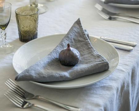 Washed Linen Tablecloths - Duck Egg