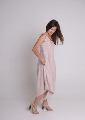 Linen Willow Jumpsuit in Pale Pink